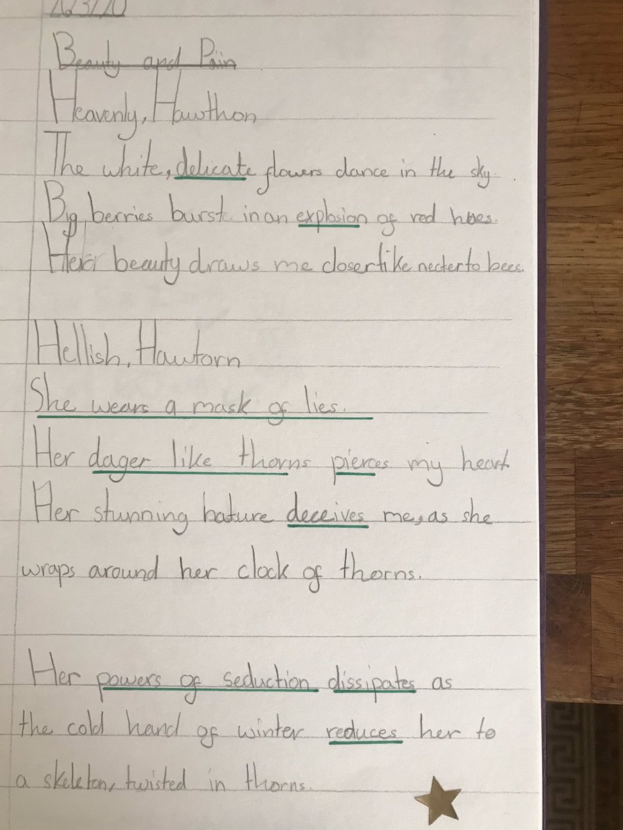 Kya was inspired to write a poem last week. I left her with a thesaurus and this is what she produced (couldn’t help green pen the bits I liked Lol)...#Proudmum #Greatteachers @ #GreenwaysPri