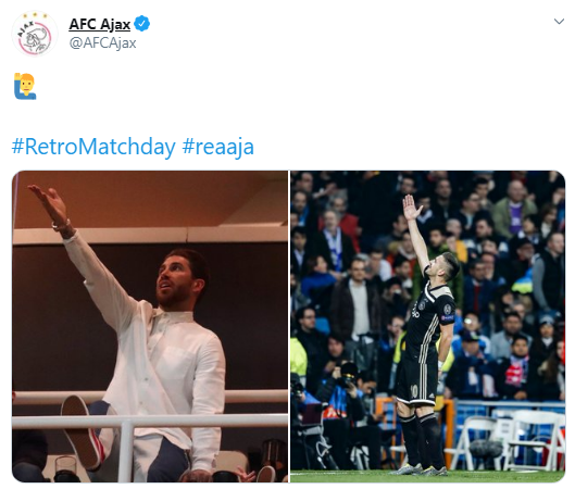 elchiringuitotv's tweet photo. 😵PIQUE EN TWITTER entre el AJAX y @SergioRamos. ¿QUIÉN GANÓ?😎 https://t.co/jMms96zuP9