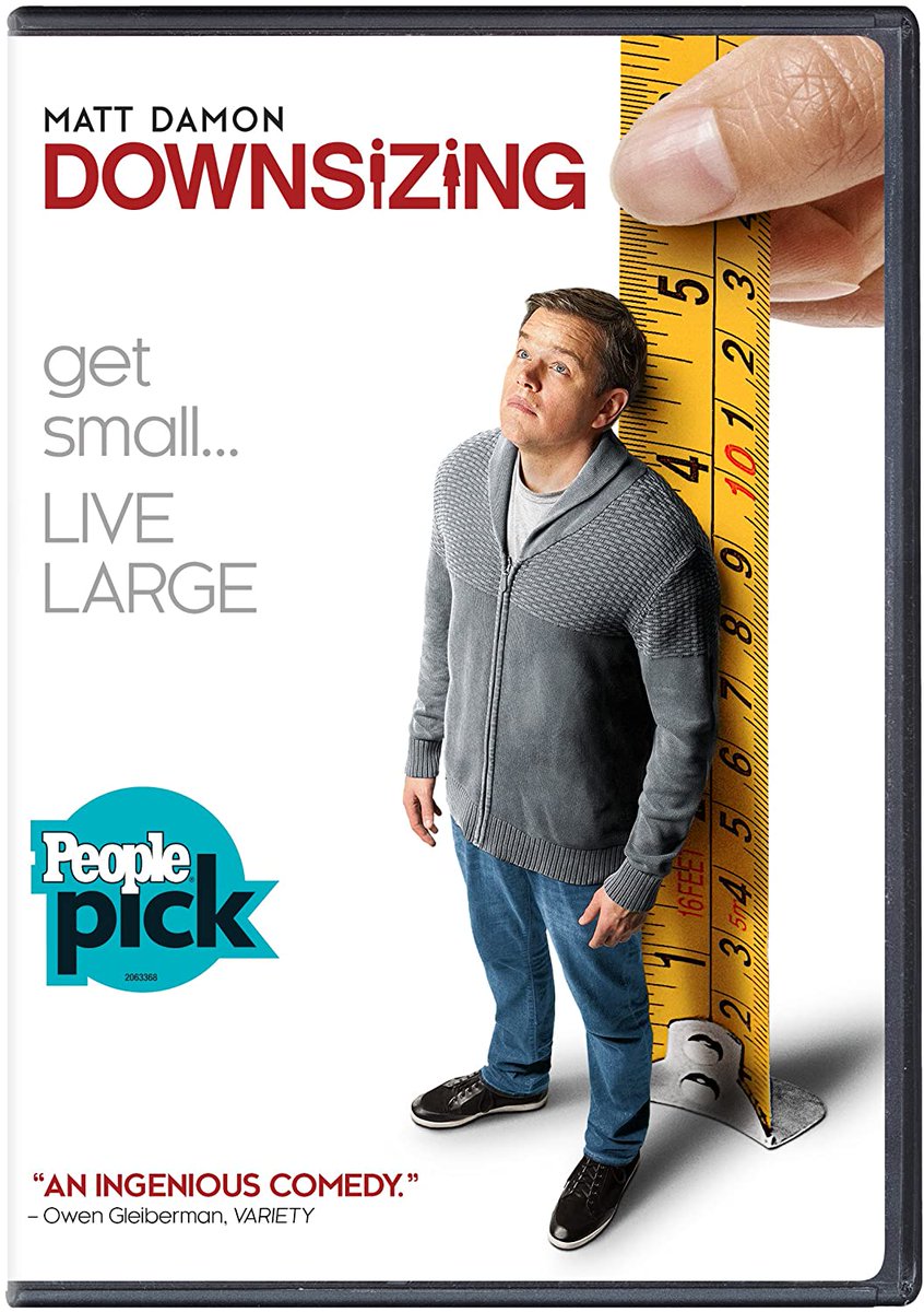 Downsizing - 4/20/2020A social satire in which a man realizes he would have a better life if he were to shrink himself to five inches tall, allowing him to live in wealth and splendor.  #Downsizing  #NetflixWatchClub