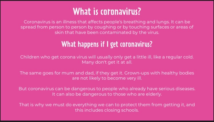 stcuthbertsCHS's tweet photo. Here’s a great guide from the @ChildrensComm all about why there has been big changes to daily life since the Coronavirus. What young people can do to stay safe as well helping themselves and their loved ones get through this difficult time. https://t.co/WUZ6oIpQKx