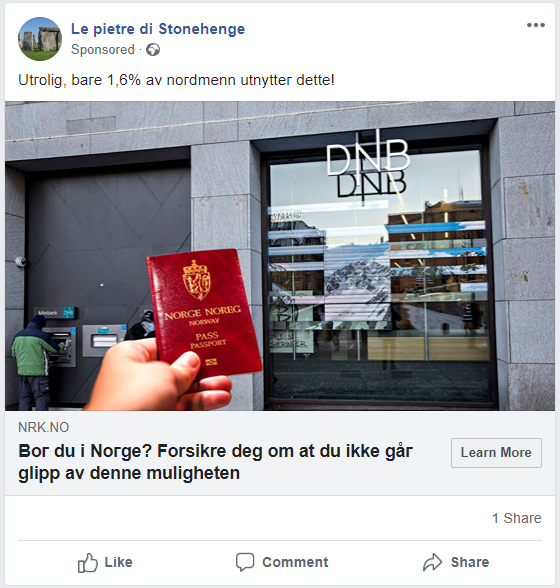 Also using the Norwegian passport &  @DNB_Bank to trick users into Bitcoin investment scams.Cc  @dnb_hjelp