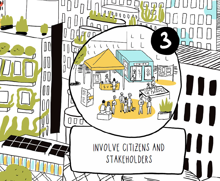 📣Principle 3/8: Cities 🏙 are for people🧍‍♀️🧍‍♂️. 
You should bear this in mind when developing a SUMP, taking a transparent and participatory approach💬. Involve citizens and stakeholders actively in the whole process, meet their needs and gain their acceptance and support.👍