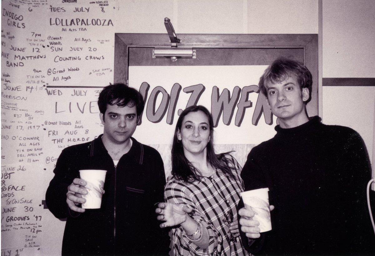kramerstudios1's tweet photo. RIP Adam Schlesinger 
Photo taken 5/1997 in the WFNX Studios https://t.co/KbHqkxQY7B