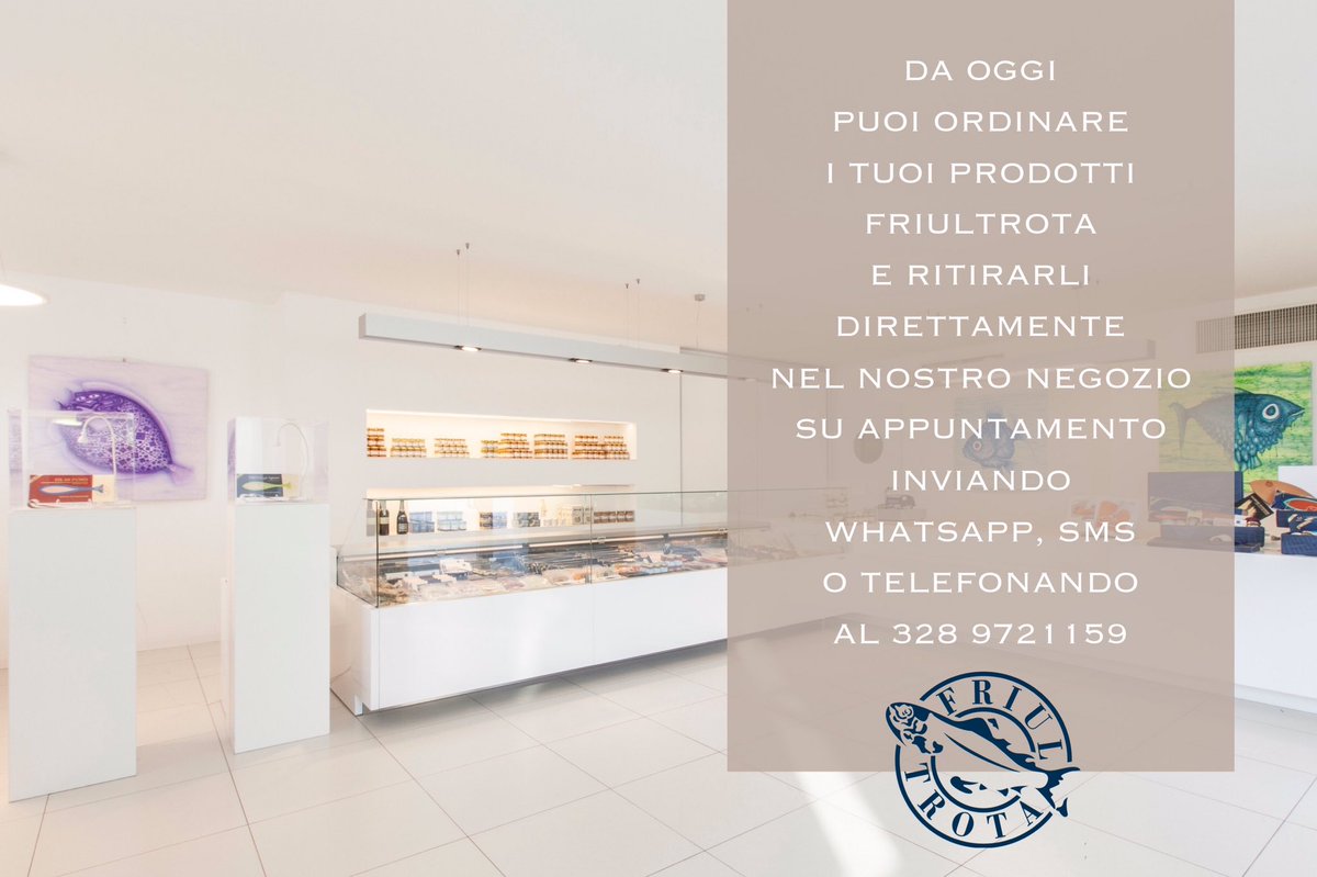 🛍🐟 ORDINA E RITIRA IN NEGOZIO I TUOI PRODOTTI PREFERITI 

👉 Sfoglia la lista dei prodotti disponibili qui » 
rebrand.ly/Friultrota-Ord…
In fondo troverai tutte le ulteriori informazioni
#Friultrota