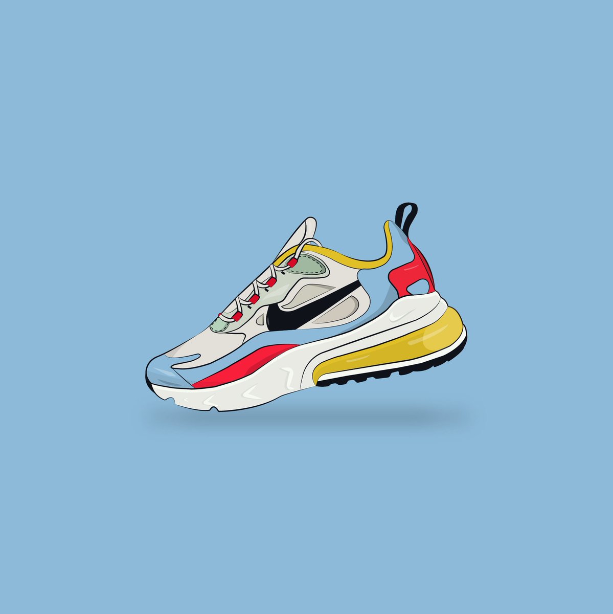 For the love of Sneakers..Nike Air Max React  #illustration #illustrator  #sneakers #nikeairmax