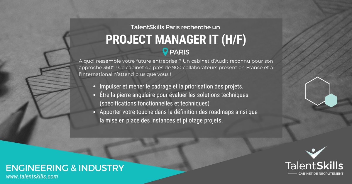 talentskillscab's tweet photo. Le cabinet Talentskills Paris recrute un Project Manager (H/F) ! 📝 #talentskillsjobs

▶ Postulez dès maintenant à l'adresse paris@talentskills.com ou sur https://t.co/eTPoX2c4Tj https://t.co/QqqrS9UR4i