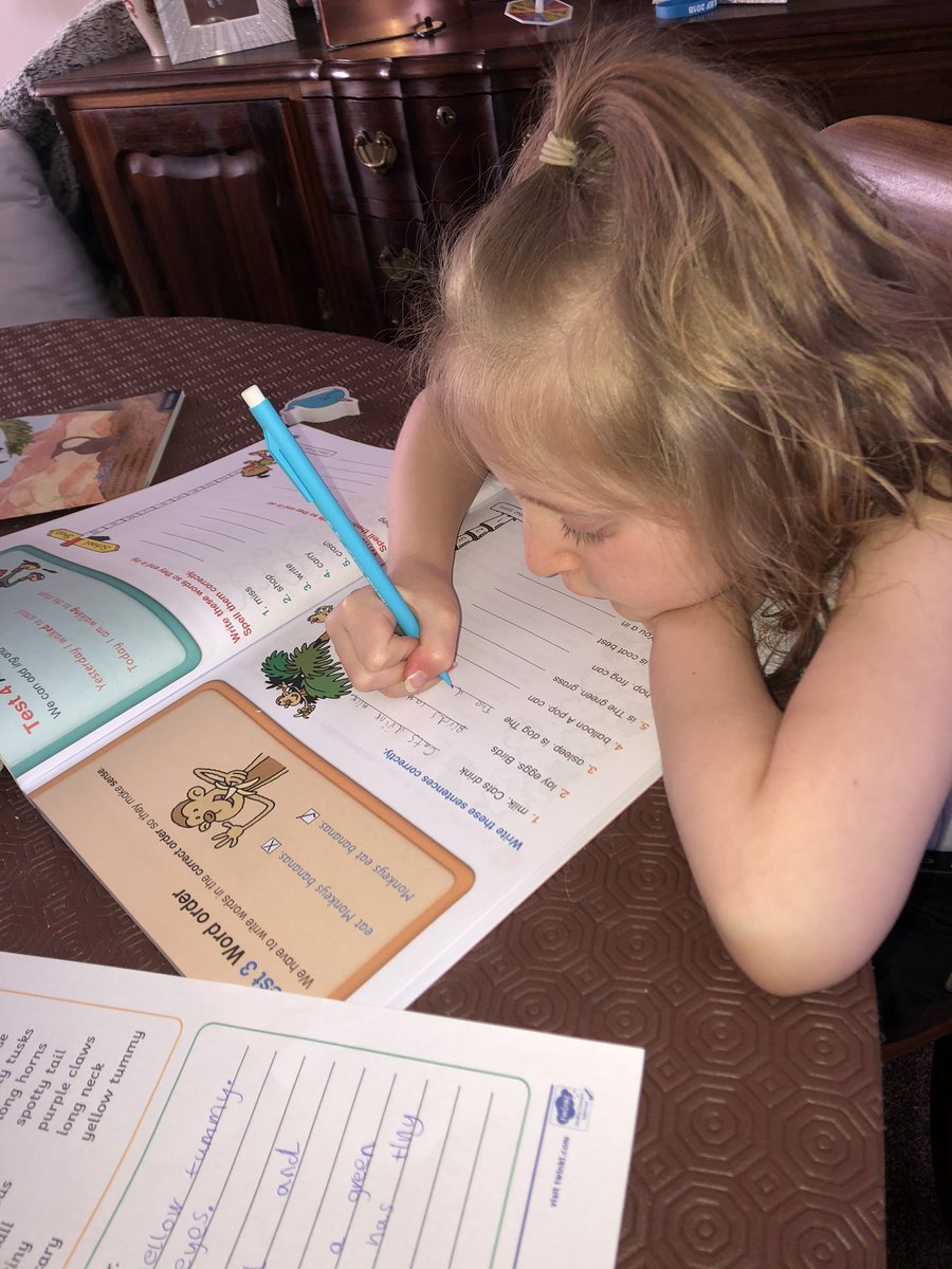 DeborahDixon38's tweet photo. S done her sounds this morning and I printed off a describe the monster from twinkle. She’s read her book and Now we’re on to an English workbook I bought. S is loving home learning 🤓📖📓 @MrsCook220715 @wynn19jaw https://t.co/l3OnlJFCfv