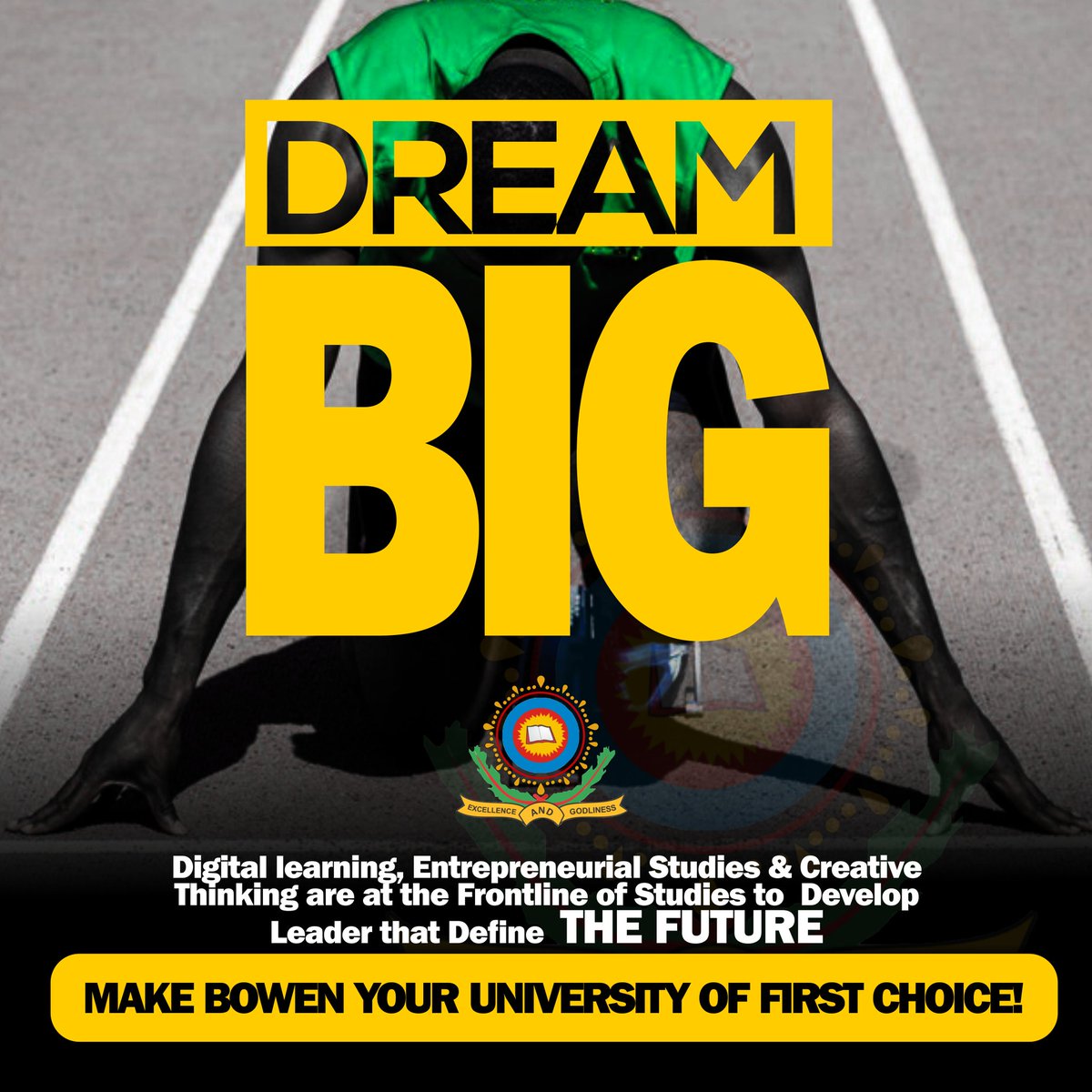 bowenuniversity's tweet photo. We raise Leaders

#admissions #DreamBig #entrepeneur #Leadership https://t.co/RAPYMQpoEM