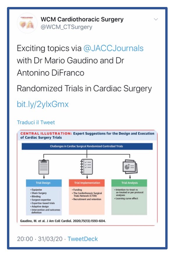 🇺🇸 Coronavirus DOES NOT stop research. I am happy to announce that our paper “Randomized Trials in Cardiac Surgery” has just been published in the prestigious JACC (Journal of the American College of Cardiology)! onlinejacc.org/content/75/13/… #americancollegeofcardiology