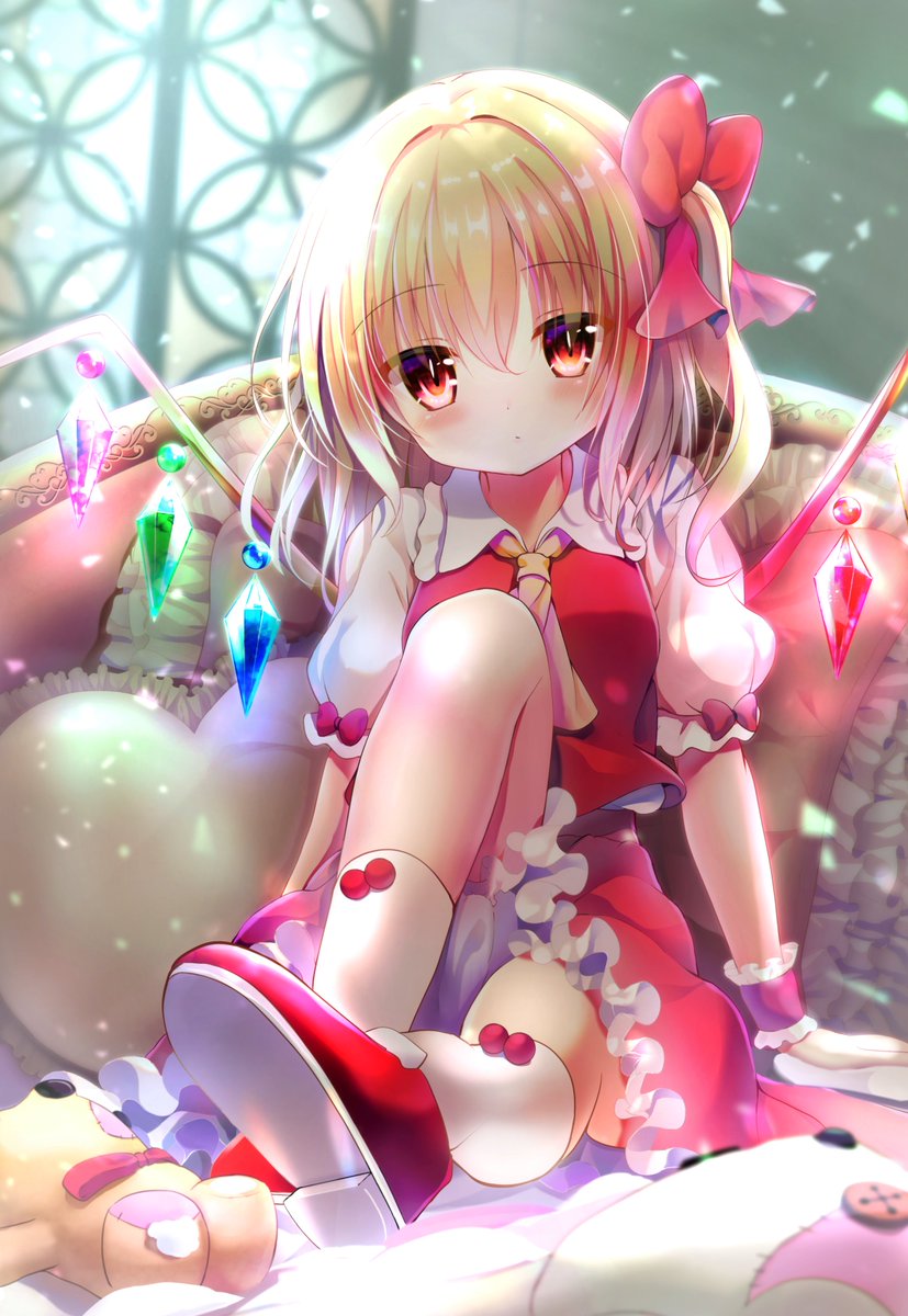 フランドール・スカーレット 「東方のフランちゃん描きました!
紅魔郷はエクストラまでちゃんとクリアしたんだぞ!」|ことりーふ🐥🍀のイラスト