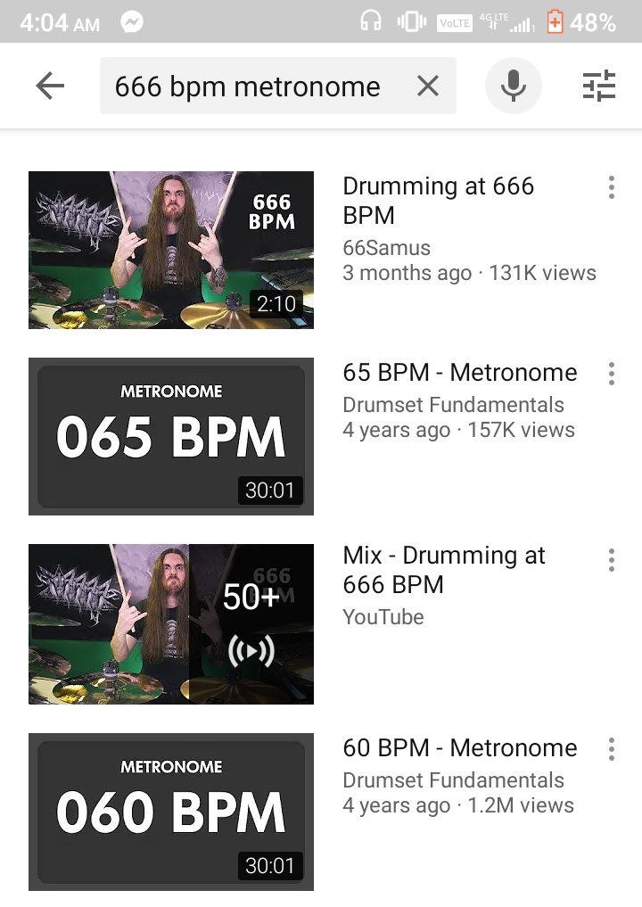 Ironic.Not long after I posted the tweet at the top of this thread, out of curiosity, I went over to YouTube to hear how 666 BPM (beats per minute) sounds. Although the actual video is a second shorter than stated, look at the length of the video at top!LOL  #ThatsIronic