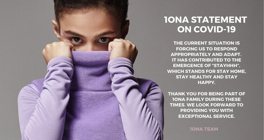 1onaStore's tweet photo. A message to our valued customers and their families. We hope that this appeal finds you in a good mood and a good health. In connection with the global spread of the COVID-19, our first priority is to make sure that our customers are safe and healthy ❤️ https://t.co/vfYcUqrpaS