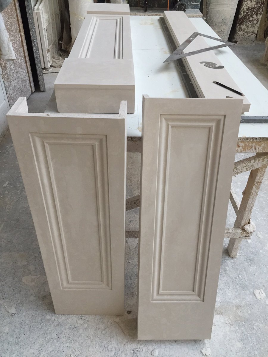 KLLangton's tweet photo. Protecting the original fire surround (with no contact at all) we were asked to produce a ‘shallow’ but bespoke fire surround using ‘local’ mouldings etc. This was cast in an Alpha plaster GRG matrix #periodhomes #architects #firesurrounds #handcrafted #plasterwork #heritage https://t.co/FPplTeTmol