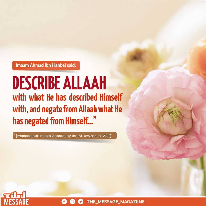 TheMessageMaga1's tweet photo. Humans only know about Allah and what He has conveyed to them by way of the Quran and Sunnah. They can only describe Him with those Names and Attributes that He has described Himself with or with what the prophet ﷺ has described Him. https://t.co/PtN7yauZzs