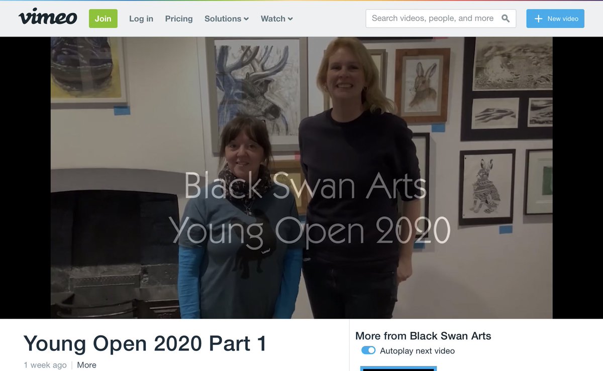 Our Young Open virtual exhibition is available to watch via our website blackswanarts.org.uk/whats-on/long-…
It’s the first time we’ve created video content, there are several parts (with more to come). #frome #youngtalent 👏👏
Watch “Young Open 2020 Part 1” on Vimeo vimeo.com/399425885