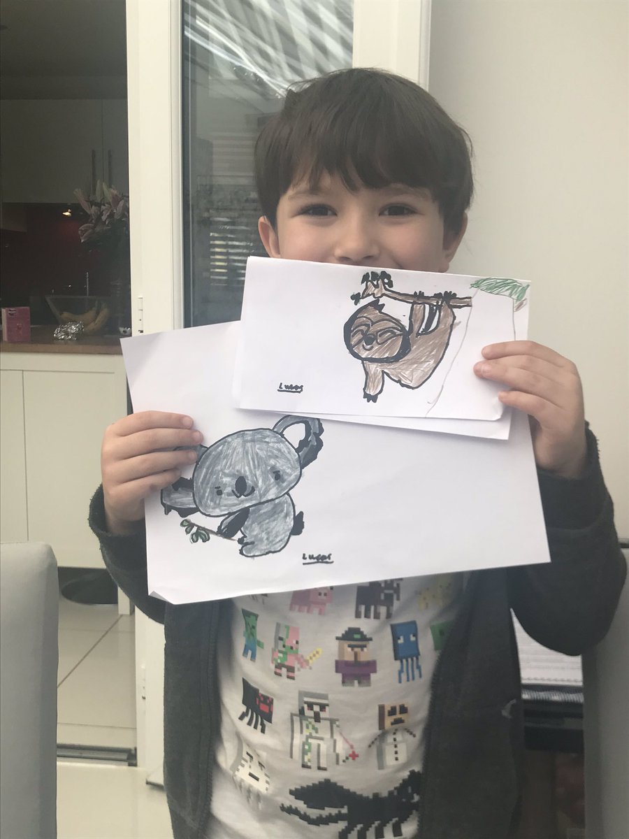 Lucas has had a fun morning researching koalas and sloths and then learning how to draw them ❤️ <a href="/WarnhamCEP/">Warnham CE Primary</a> but he’s very much missing Mrs Hammond and all his squirrel classmates and can’t wait to see you all again 😊