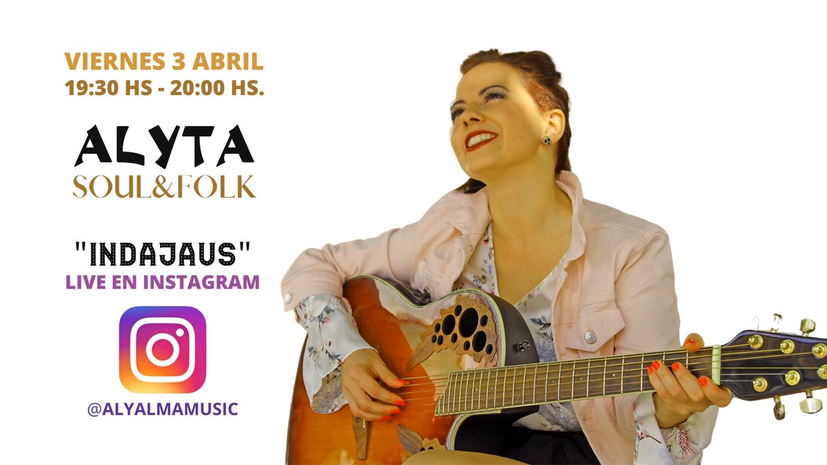 AlyAlmaMusic's tweet photo. Mañana más música "Indajaus" !! Os esperamos en nuestros Live de Instagram! Qué la música te acompañe! ;)
#alyta #asvcensquedemacasa #JoActuo #ConciertoEnCasa https://t.co/4YBY5RGH49