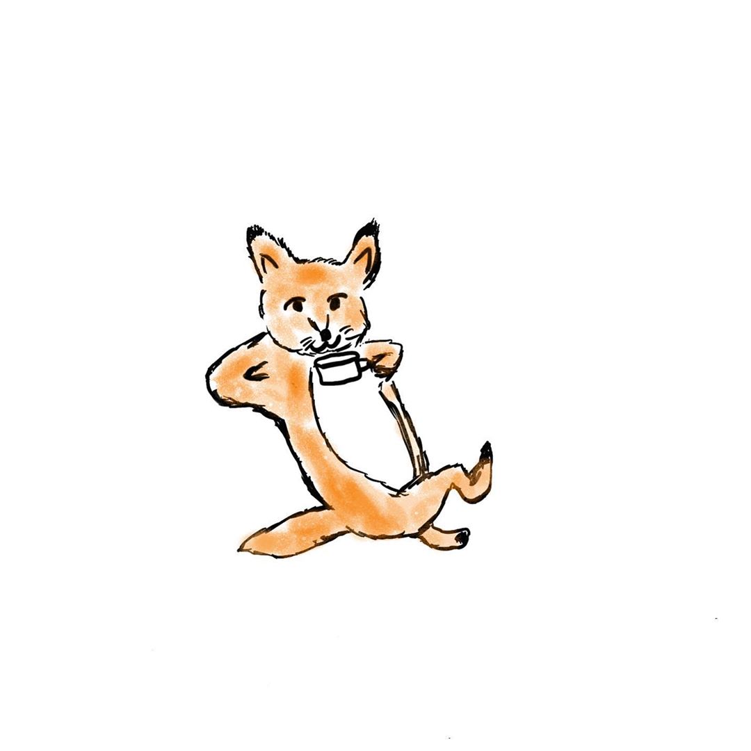 Twitter 上的 Maison Kitsune Japan あべさん Abe No Illust が描く Chillax Foxのポーズを真似しながらコーヒーを味わうキツネ 可愛いキツネのイラストありがとうございます Abe No Illustさんの素敵な投稿をチェック T Co Twekuszxll