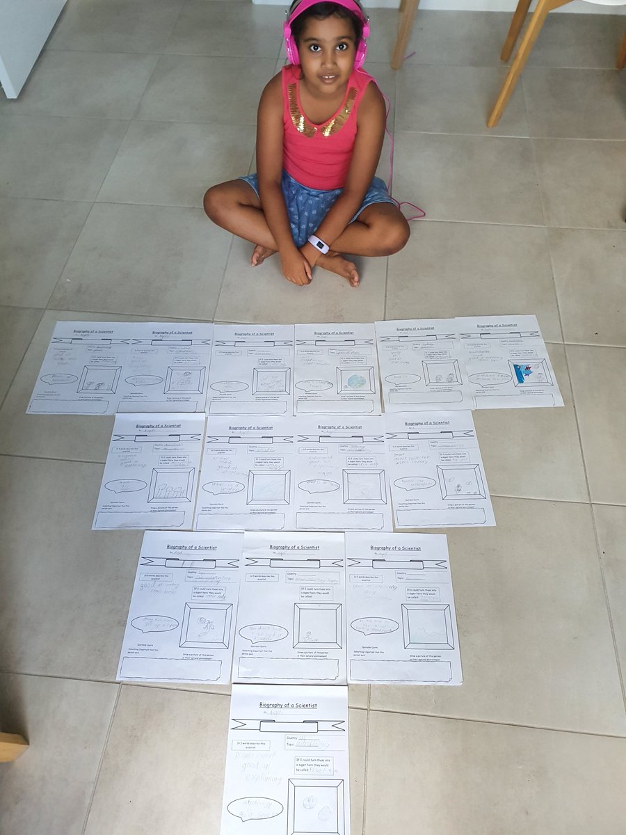 shemapsau's tweet photo. 8yo Aapti from Cairns has been actively participating in every episode of #LiveInORBIT! Then she studiously does her homework by writing up a profile of each #scientist! I'm super impressed by her dedication!!
https://t.co/OqzlVcH3jm
#FutureWomeninSTEM #STEAM #homeschooling https://t.co/rHFENMj0QS