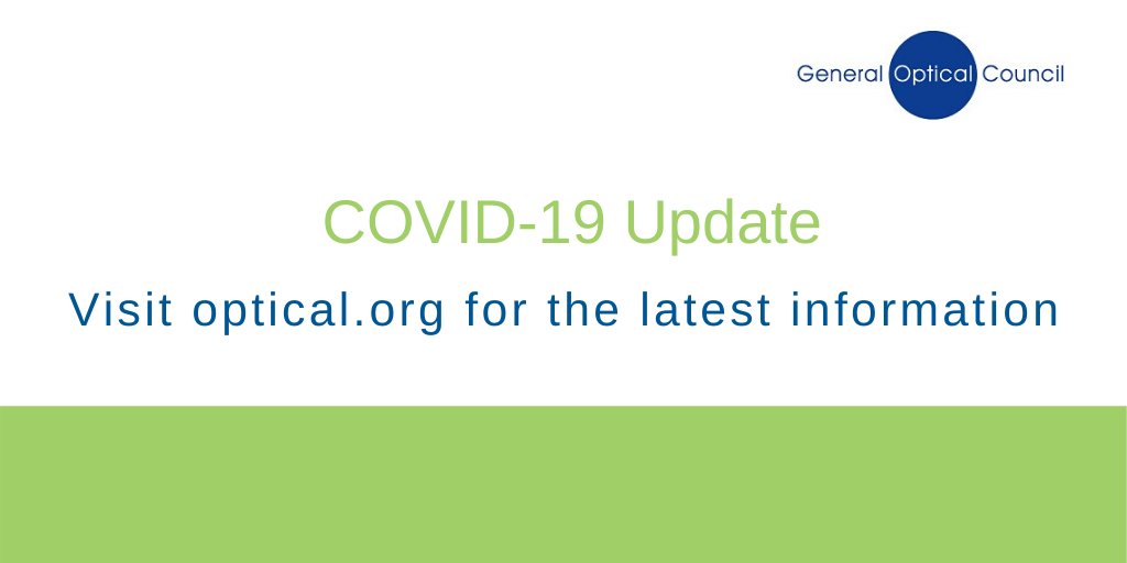 New guidance for optical services has been released from <a href="/NHSEngland/">NHS England</a>. You can find the link, along with all other Government and GOC guidance on our dedicated COVID-19 page here: bit.ly/2JyJ6G8