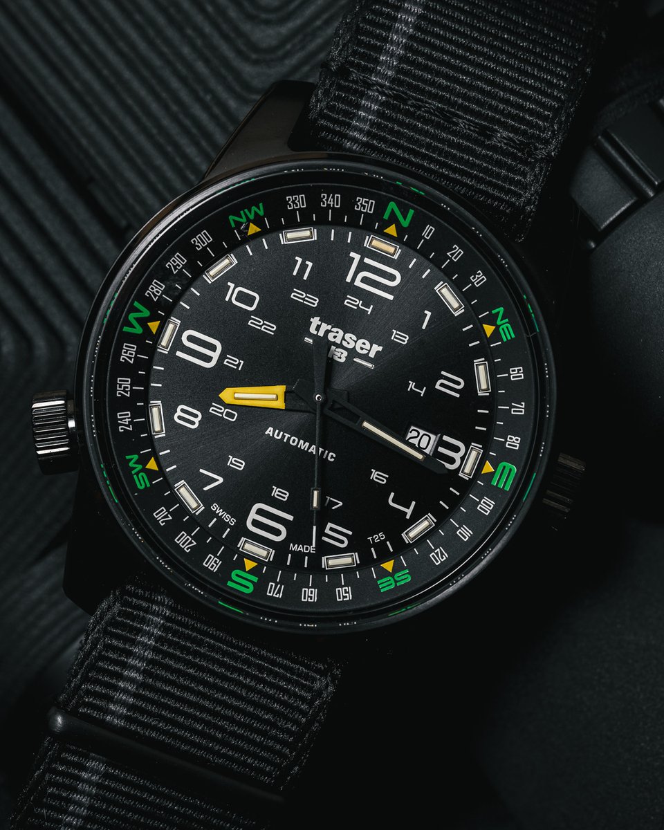 #p68pathfinder has trigalight self-powered illumination that provides perfect visibility at all times. The #trigalights are placed on the hands and on every index, let yourself be led to your next adventure.

#swisswatches #traser #trigalight #alwaysvisible #inthedark #gmt #gear
