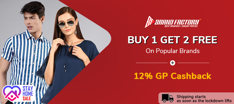 GoPaisaCom's tweet image. Choose from an all new range of styles and trends with Buy 1 Get 2 on popular brands from Brand Factory. Get additional 12% GP Cashback during the sale.

Avail the Offer NOW! - bit.ly/341hcvK

#BrandFactory #GoPaisaOffers #GoPaisaDeals #GoPaisaDiscounts #GPCashback