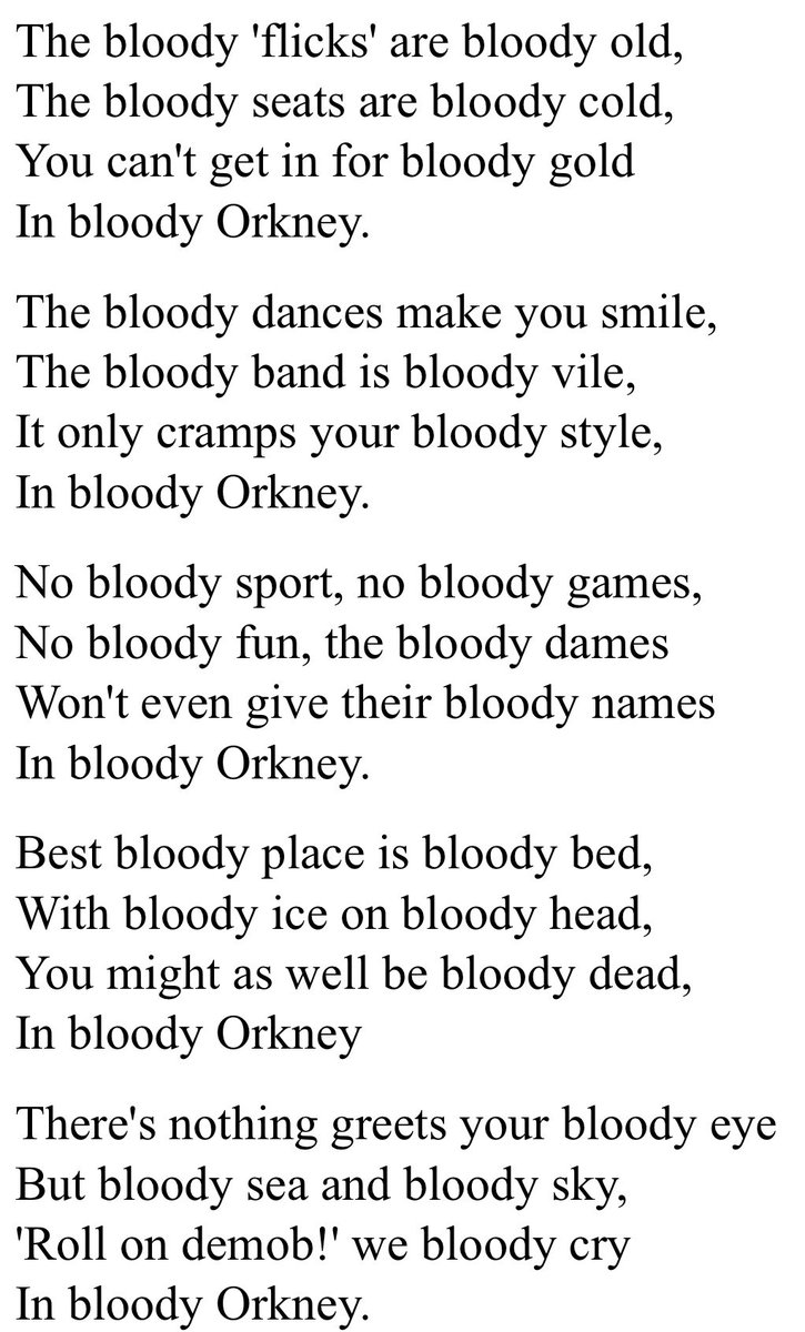 Grandad George joined the navy at 15. he could recite poems/rhymes for every occasion & subject. he was well read, of fussy prose he often say ‘so much to admire, so little to enjoy’. This was his favorite, which has to be read with a Yorkshire accent