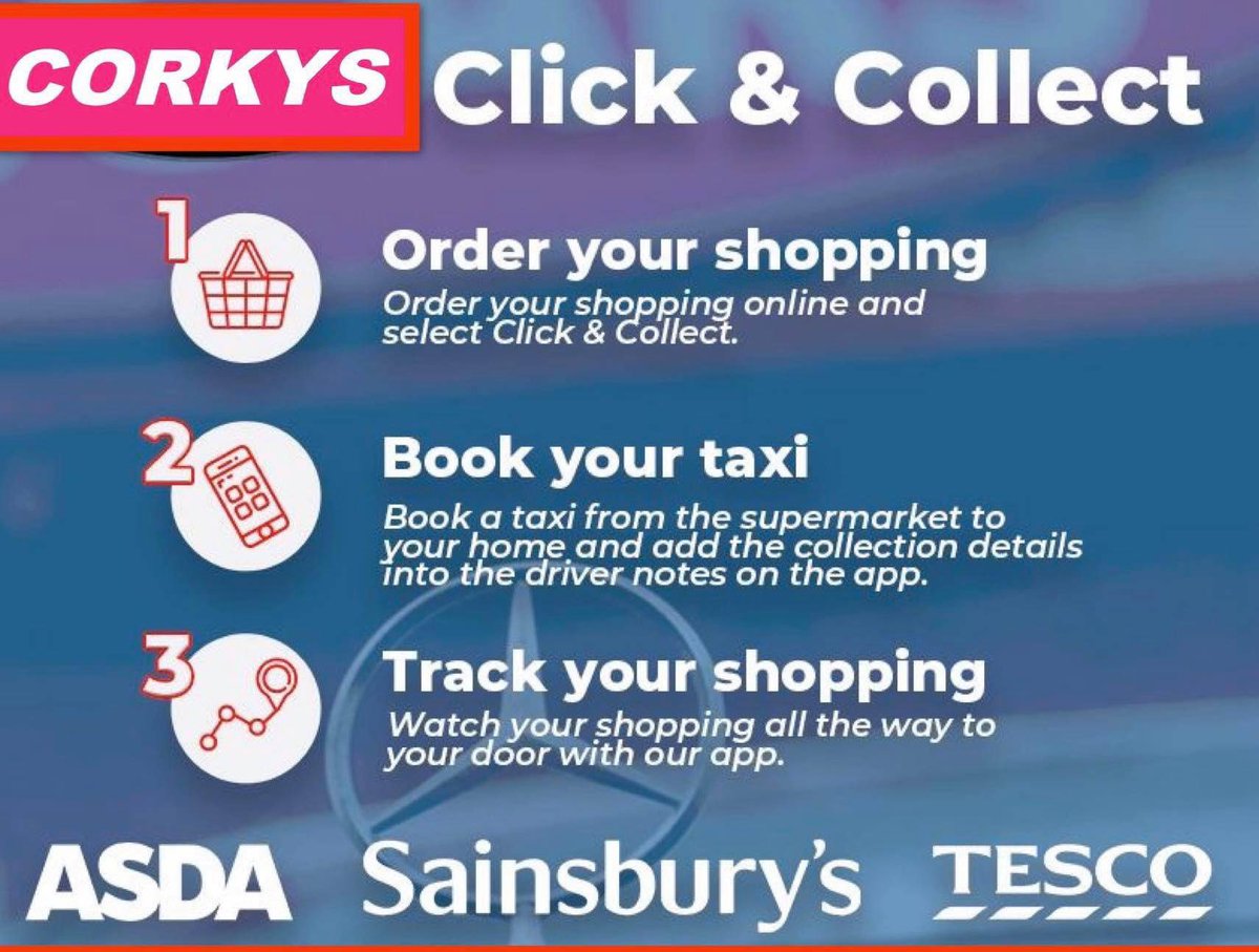 Click And Collect Service Is really Taking Off Now Asda seem To Be Getting More Free Slots. Just Book Your Collection And Give Corkys Your Order Number And We Will Do The Rest Hassle Free,Pay By Card So No Contact With Our Driver Helping You All Stay Safe.#corkyscars #StayHome