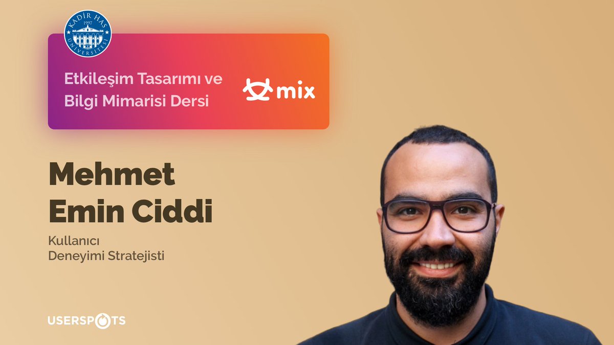MIX ile deneyimlemeye online eğitim sistemi ve yeni etkileşimlerle devam ediyoruz! ✨Bu dönem başlayan "Etkileşim Tasarımı ve Bilgi Mimarisi Dersi"mizin ikinci bölümünde Kullanıcı Deneyimi Stratejisti <a href="/eminciddi/">eminciddi</a> sizlerle olacak. 👏