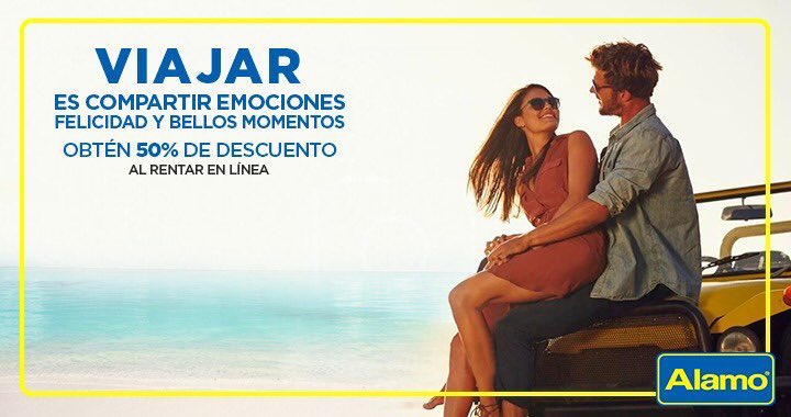 HMTMexico's tweet photo. Este mes viaja con tu persona favorita al lugar que más te guste de México, ¿qué esperas para rentar un auto con @AlamoMXOficial y disfrutar de increíbles lugares?

Obtén 50% de descuento al pagar en línea #ViajaConAlamo Reserva en > https://t.co/SzmaU8ZH3g https://t.co/EV2mchILZK