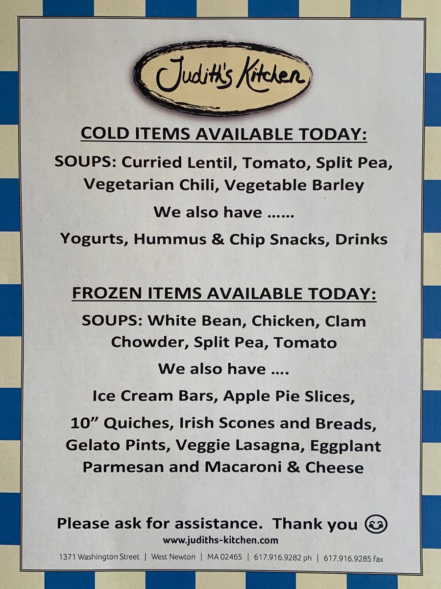 Judiths_Kitchen's tweet photo. Hungry? We’re open! Here is what we’ve got today https://t.co/c3ksBVz7Mg
