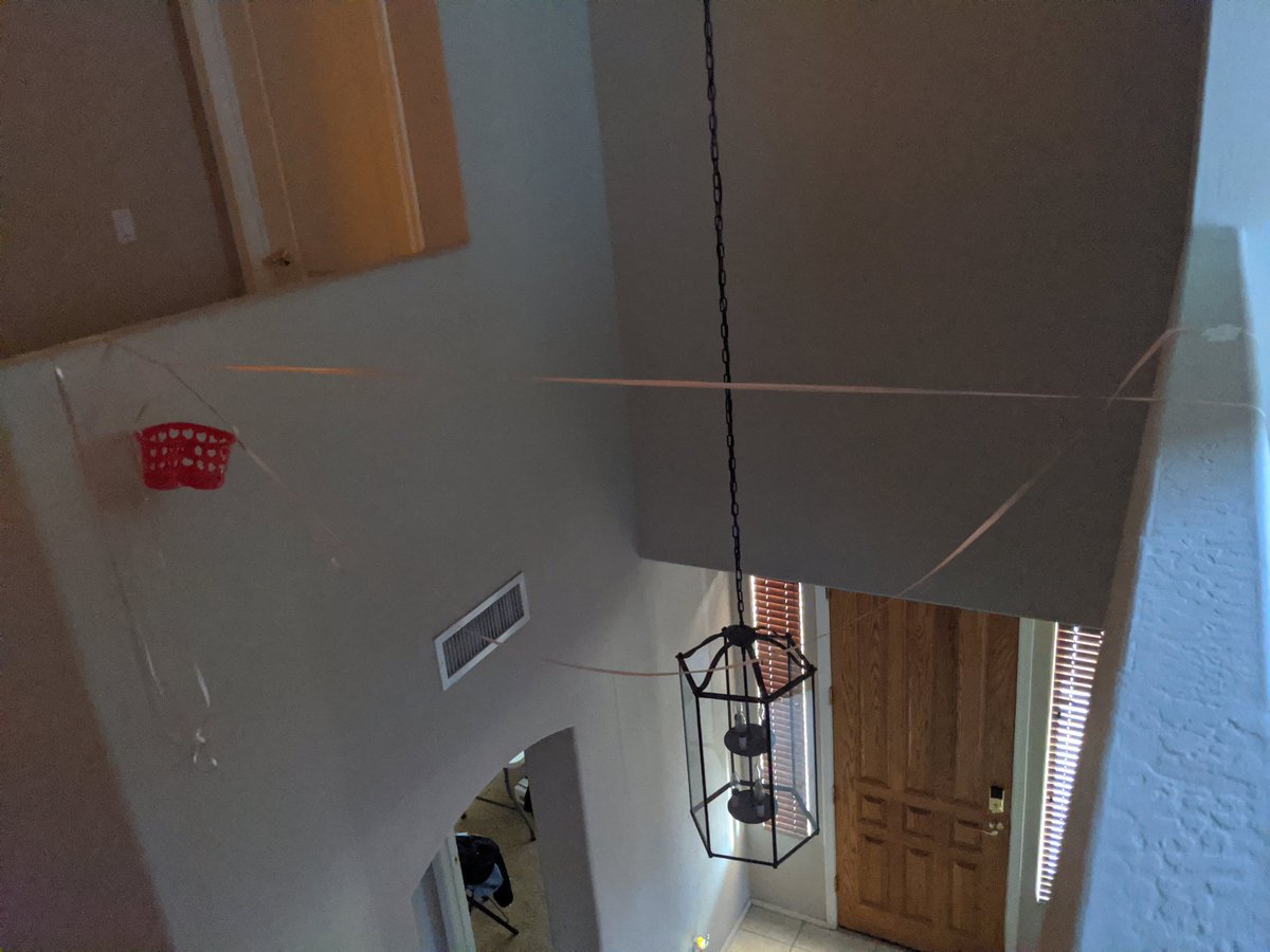 Truelee made a zip line as a stem project for online learning 😁😁 #westwingschool