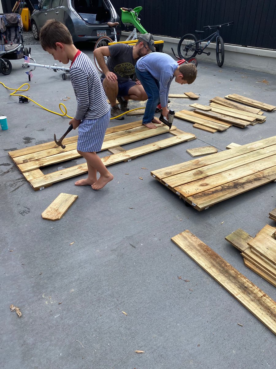 Needing weekend plans?  The Iverson family used a recent weekend to build a gladiator pit similar to the one at camp for their five boys!