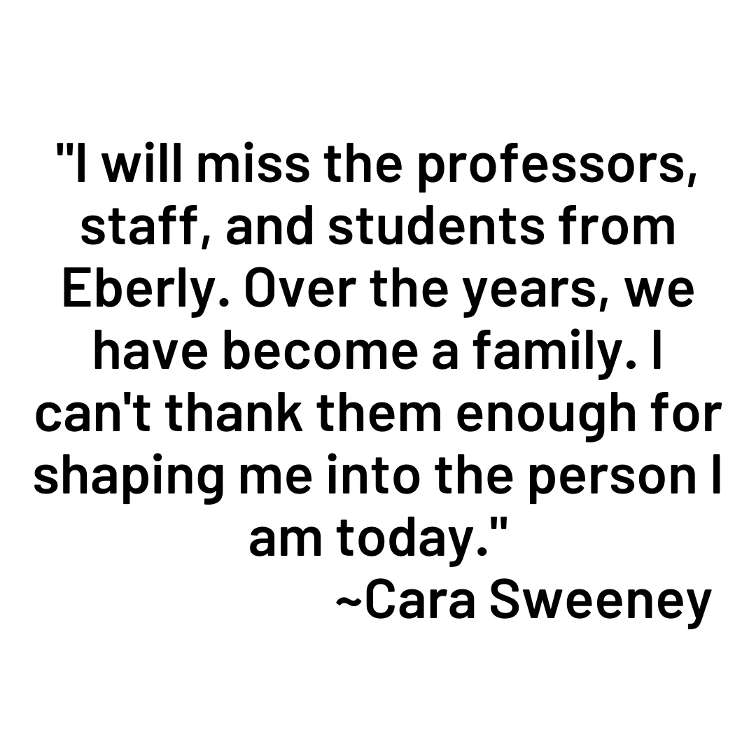 EberlyIUP's tweet photo. We are recognizing #senior Cara Sweeney, President of Society for Human Resource Management. Cara recommends to underclassmen, "Don't be afraid to learn, ask questions, and network. You will grow so much if you apply yourself every single day!" We will miss you, Cara! https://t.co/u7CdlglGIz