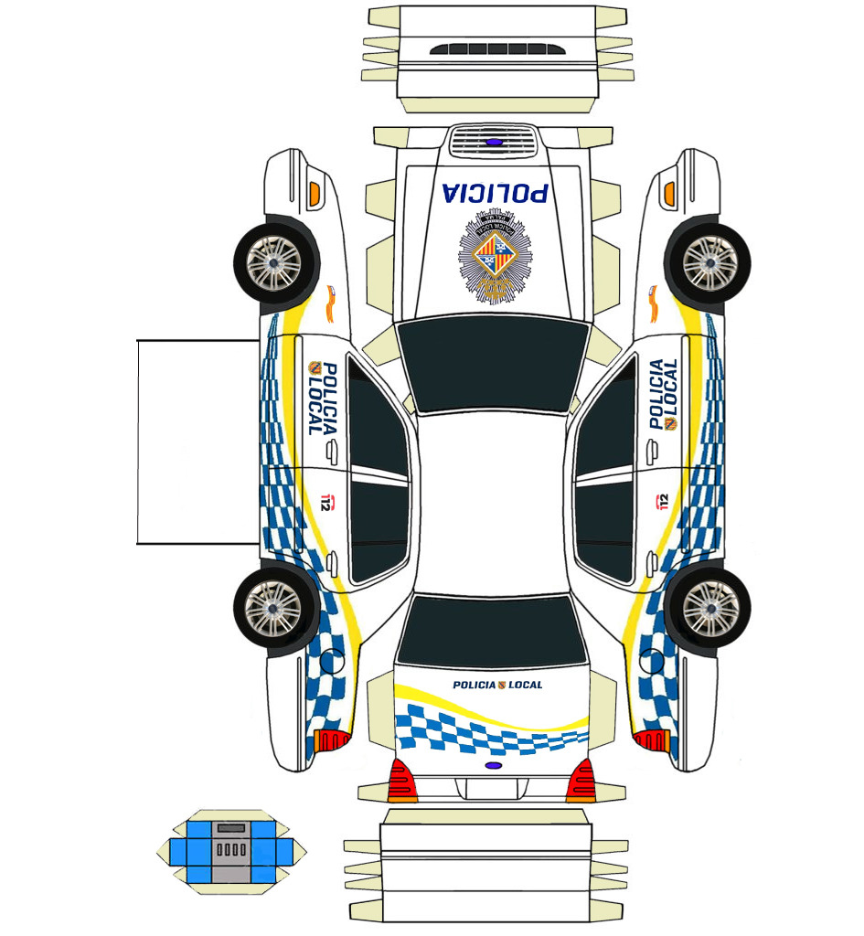 policiadepalma's tweet photo. Entretenimiento para la gente más menuda ¿Tienes impresora, un trozo de cartulina y un poco de pegamento? ¡Pues tienes un coche patrulla 🚓! Nuestro compi Pedro, de la PL de Porreres, ha diseñado este modelo tan chulo. https://t.co/wz6tP2lVNm