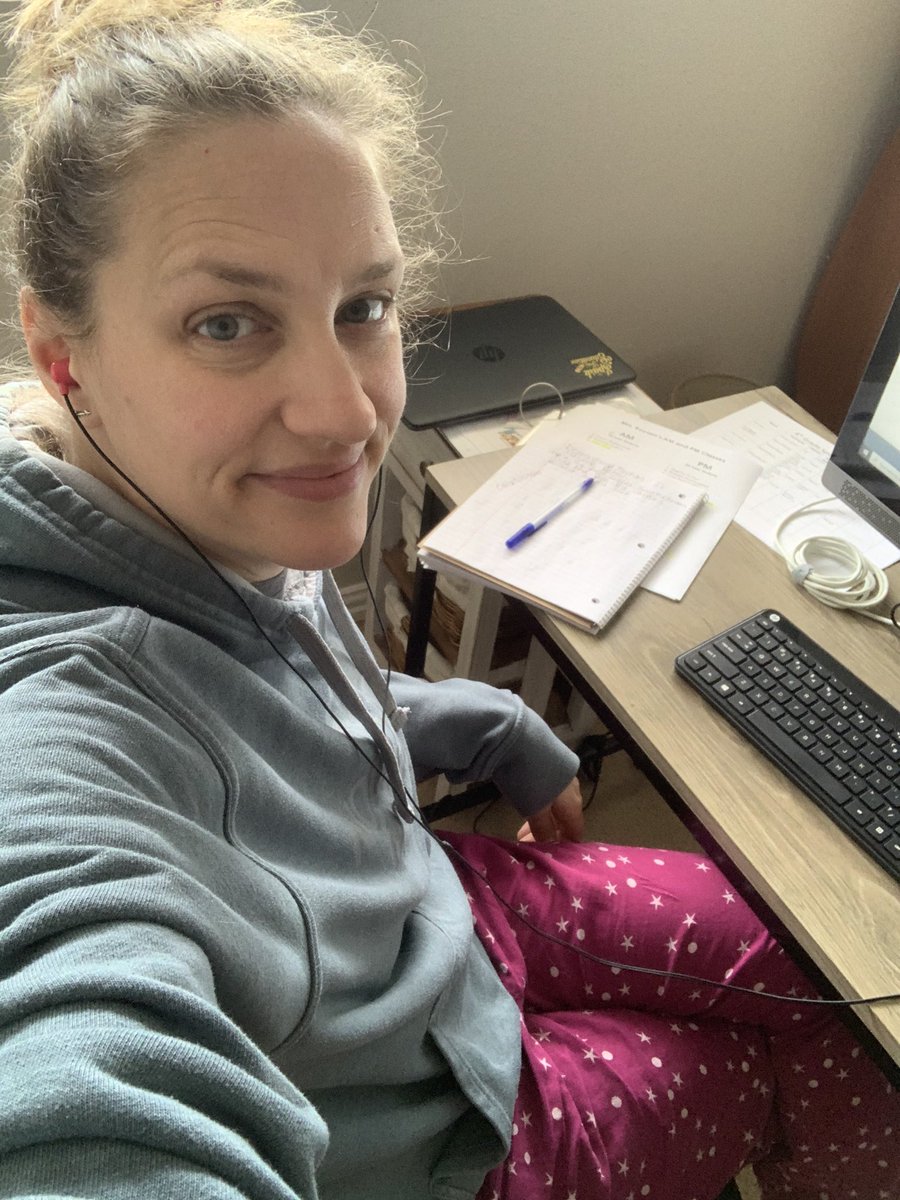 mrsjessboysen's tweet photo. Some days are a little harder to get started than others but I’m still getting it done! #homeschooldresscode #sparklerstaff #wackywardrobe #noshame #thefrizzisreal https://t.co/BGTBkFjJRQ