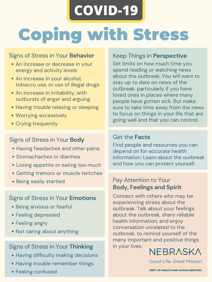 NEDHHS's tweet photo. The outbreak of #COVID19 can cause strong emotions. If you are overwhelmed with sadness, anxiety or feel like you want to harm yourself/others, call the National Suicide Prevention Lifeline at 1-800-273-TALK or Nebraska Family Helpline at (800) 866-8660.

https://t.co/3nELkzSs23 https://t.co/sDxrn7Zo89