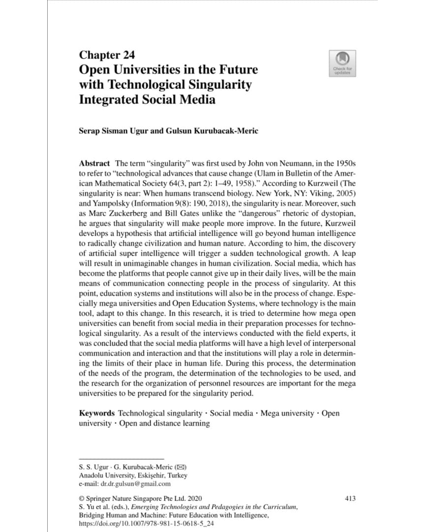 serapsismanugur's tweet photo. #tbt 2😊
#OpenUniversities in the #Future with
#TechnologicalSingularity #Integrated #SocialMedia with @GulsunDr
#OpenandDistanceLearning #OpenEducation #DistanceEducation #DistanceLearning #Artificialintelligence #BigData #Blockchain #DigitalTransformation #Transhuman https://t.co/CFNf5yRcmN
