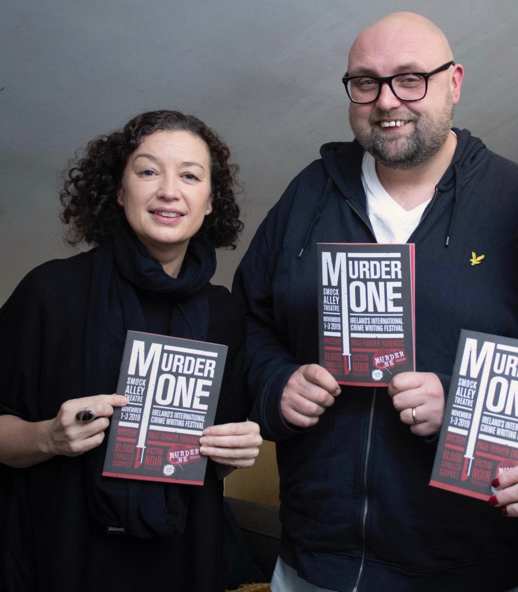 “The Body Falls” by  @andysaibhcarter ( @LittleBrownUK) & “Fifty Fifty” by  @SSCav ( @orionbooks), taken before their panel event together at  @MurderOneFest last November.