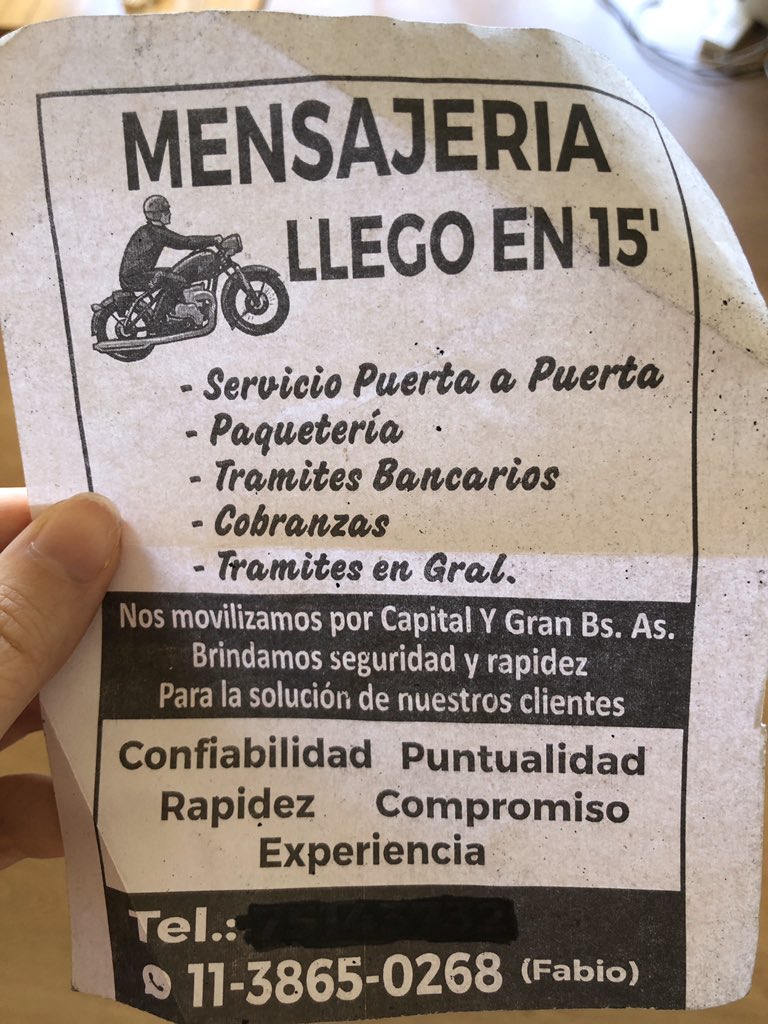 Fabio me trajo un paquete y me pidió que difunda porque necesita trabajar. Quizás a alguien le sirve, por favor RT.