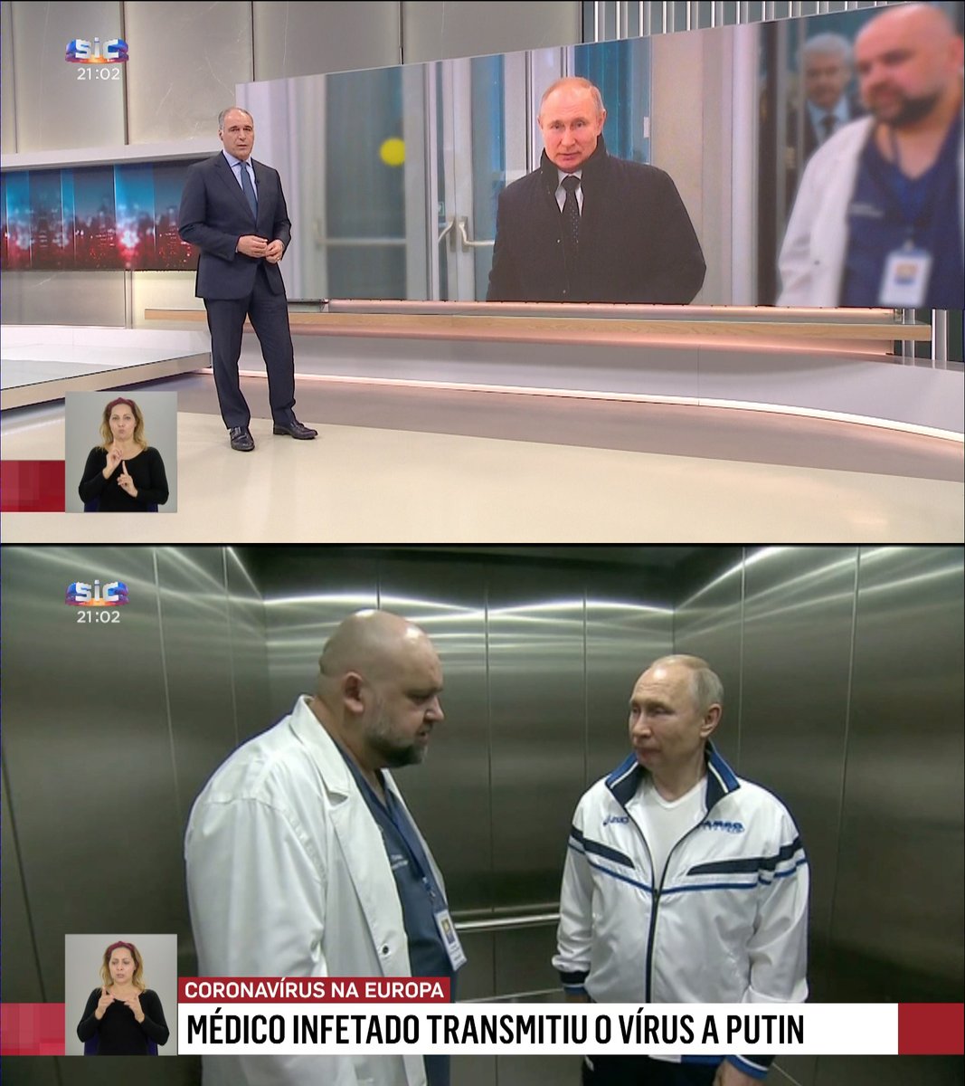 A SIC é o único órgão de comunicação social do mundo a dar a notícia de que Vladimir Putin está infectado. Fonte privilegiada no Kremlin ou notícia falsa?