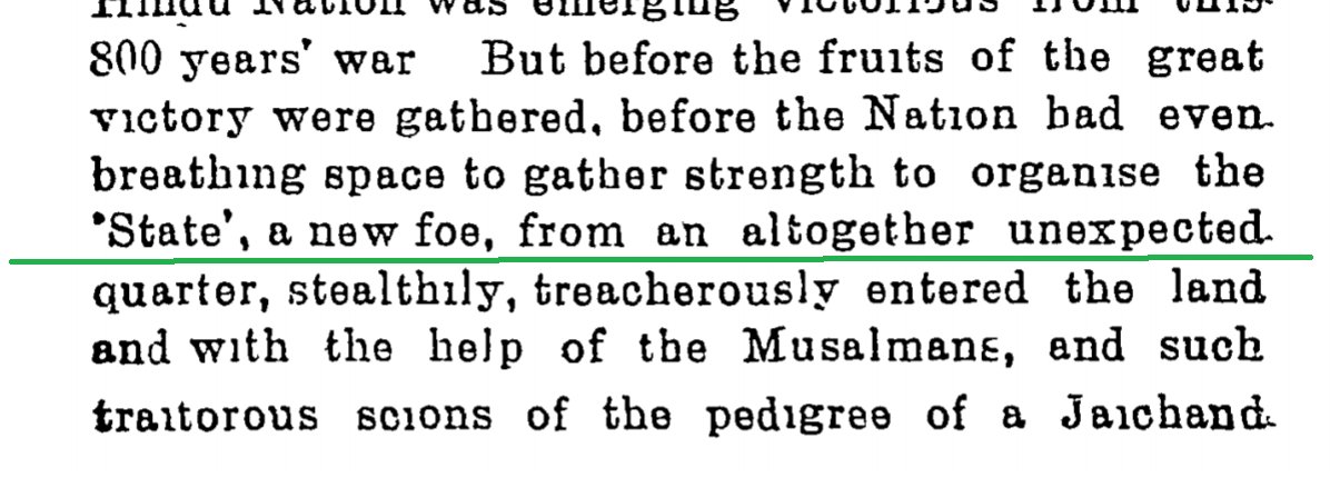 From page 15 onwards of the said book,  @kunalkamra88 Referring to British as "new foe" of Hindus, Golwalkar notes how British was able to conquer India with the help of native traitors.But he says that Hindu nation did not succumb and raised itself in 1857 to fight British