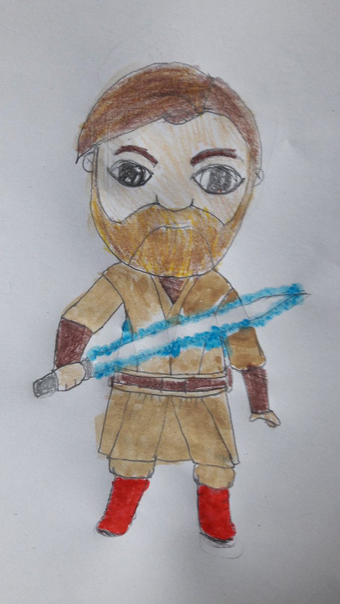 FDdesign2's tweet photo. @WillSliney #wewilldraw 
Obi-wan Kenobi. Tessa (10) &amp; Joey (8) using the force https://t.co/gbB5iBmnBP