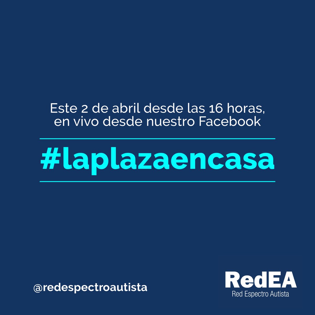 RedEspectroAut's tweet photo. #2AMAREAAZUL #HablemosDeAutismo La plaza en casa hoy a las 16 hs en el Facebook de RedEA. https://t.co/yFdFn1lkzF