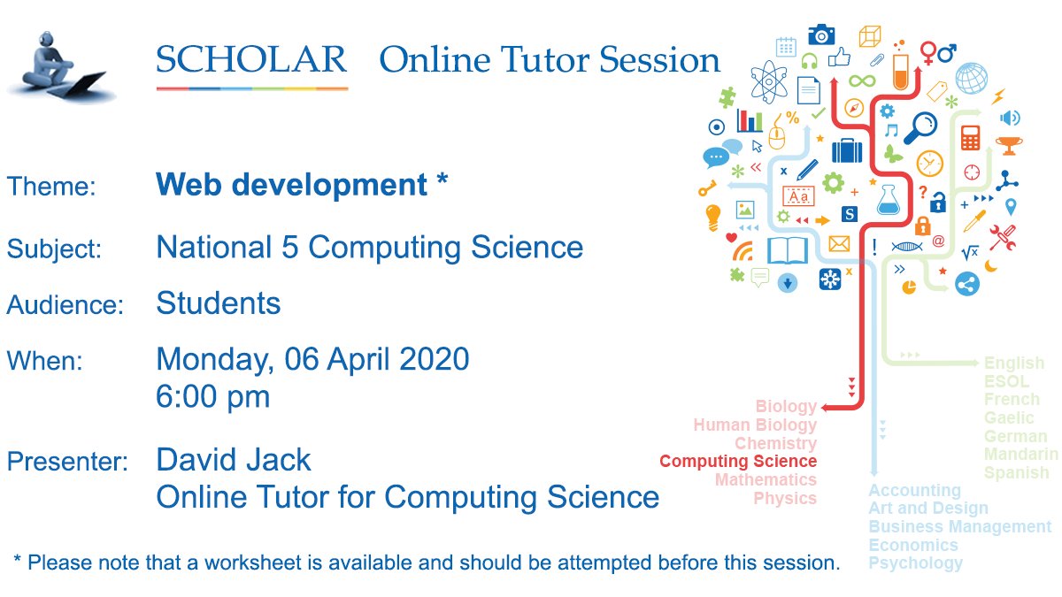 ScholarUK's tweet image. Studying National 5 Computing?
Join us today at 6:00 pm, Monday 06 April
heriot-watt.adobeconnect.com/scholartutorse…
#National5Computing #supportingyourlearning