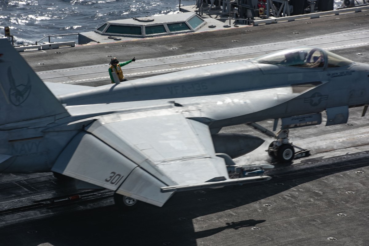 USS Harry S. Truman  #CVN75 has moved to the Red sea (Possibly leaving the Middle East &  @US5thFleet AOR).An unarmed F/A-18E Super Hornet assigned to the  #VFA136 Squadron launches off the flight deck of the  @USSHARRYSTRUMAN in the Red Sea on March 30, 2020.