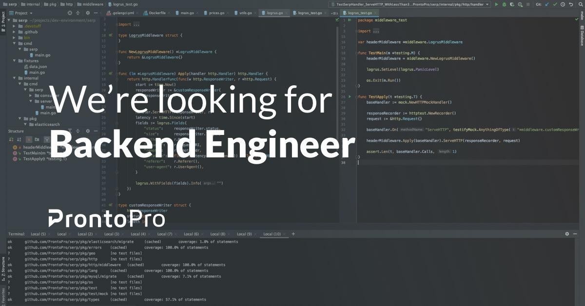 Back-end Developer needed ✌️
Join our Backend Developer team! 
More info here 👇
jobs.jobvite.com/prontopro/job/…
linkedin.com/feed/update/ur…

#backend #developers  #webdeveloper #Hiring  #Devs #Jobs #techjobs #devjobs #nowhiring #PHP #PHPHacks #golang #NodeJS  #Milan #Rome