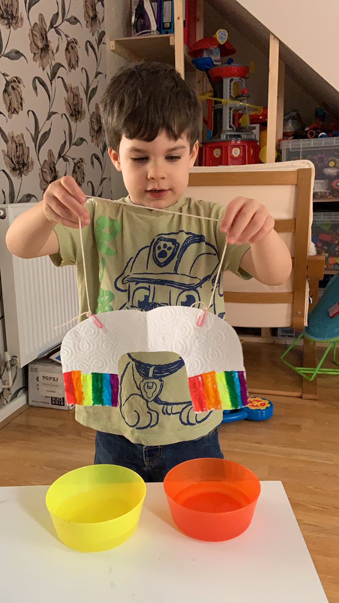 elmhall_prim's tweet image. So today we had a go at growing our own rainbow. Our first attempt wasn’t a complete success so we used what we had learned to try again. 
We coloured a bit higher up the second time and it definitely worked better.
#tryagain #mistakeshelpuslearn