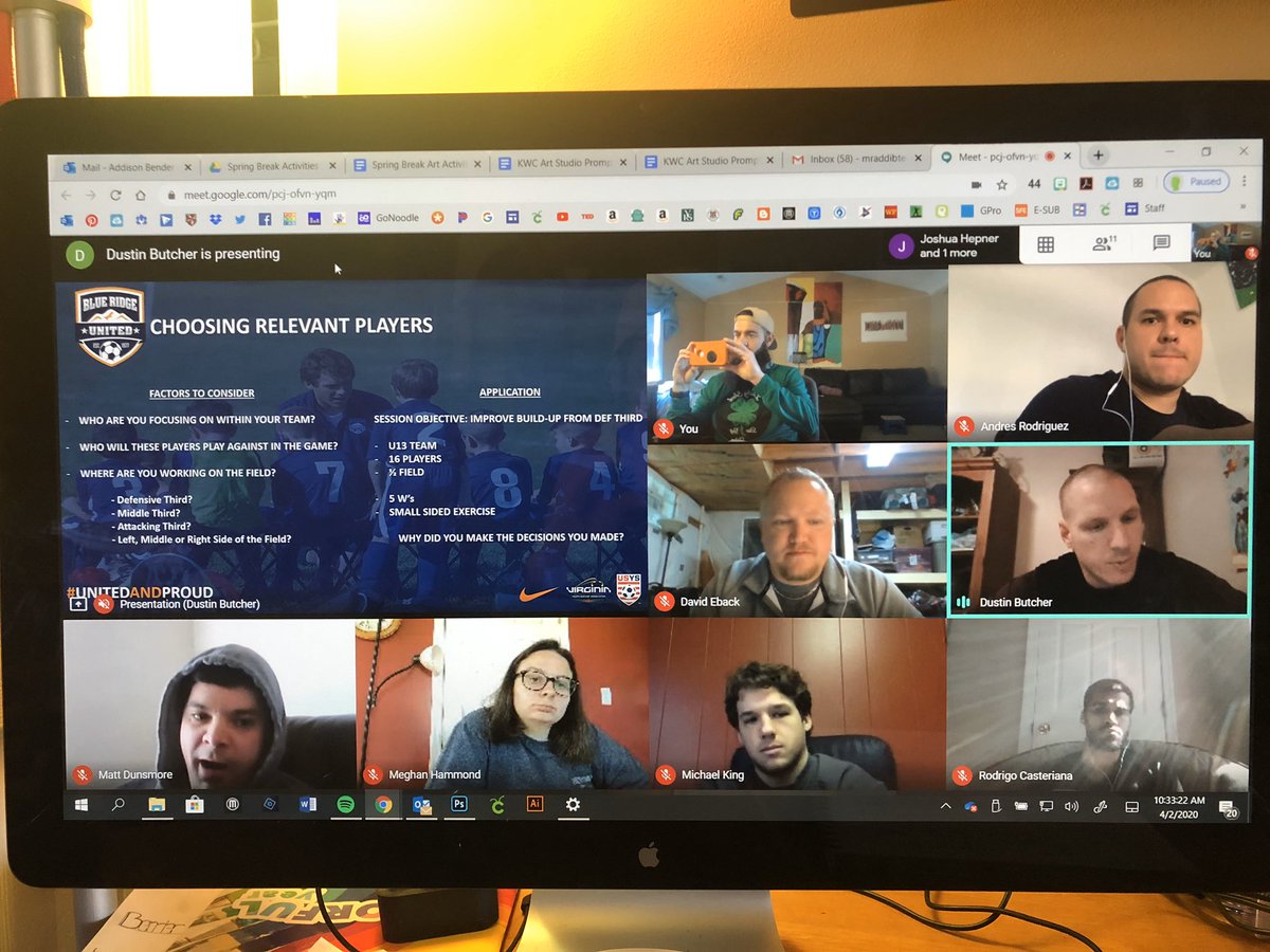 Great to get our coaches online today to discuss session planning and some ideas to stay sharp during this down time.  Excellent contribution from everyone!