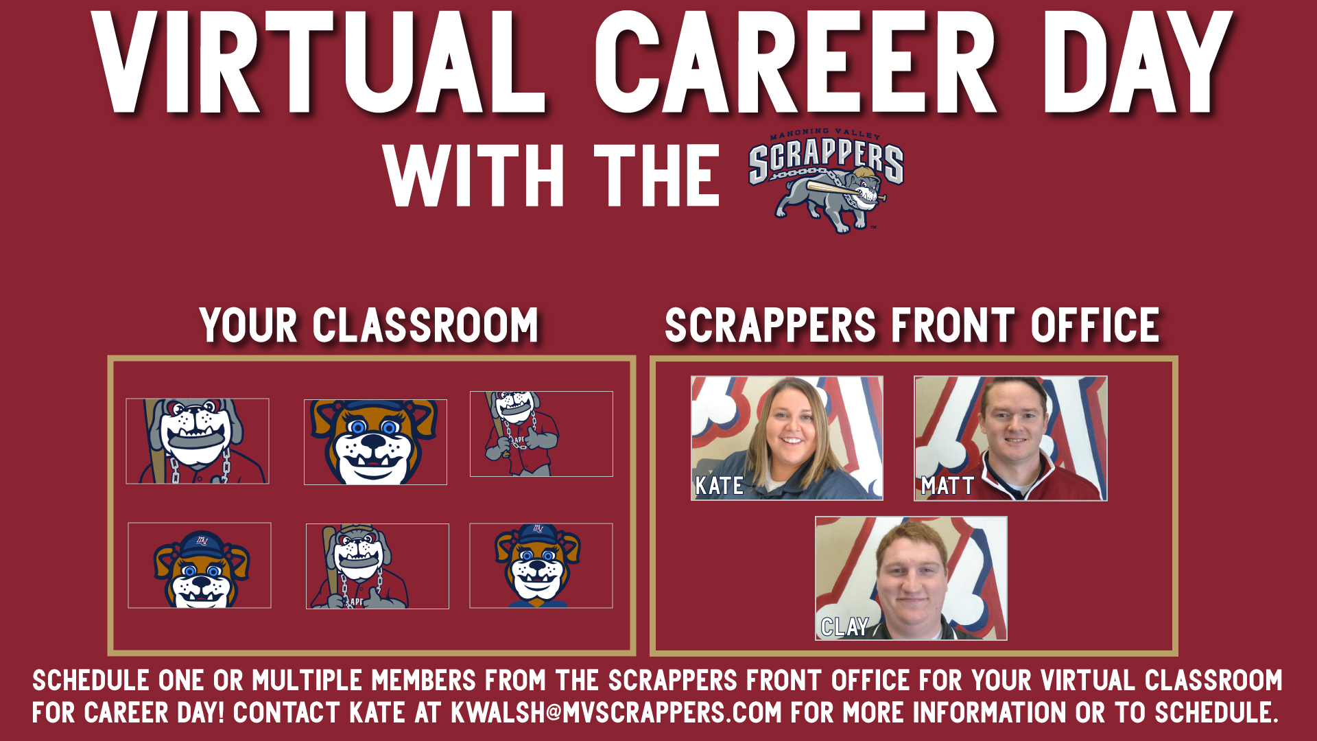 Mahoning Valley Scrappers On Twitter Virtual Career Day Want To Add A Career Day For Your Students We Ve Got Teachers For Any Grade Level Covered Maybe Even Scrappy Can Show Up